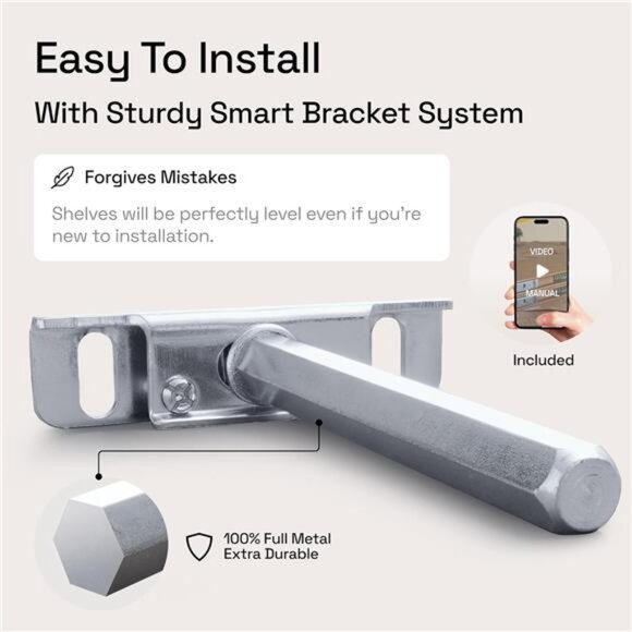 Natural Wood Floating Shelves for Wall 24 inch - Floating Wall Shelves - Picture 5 of 8